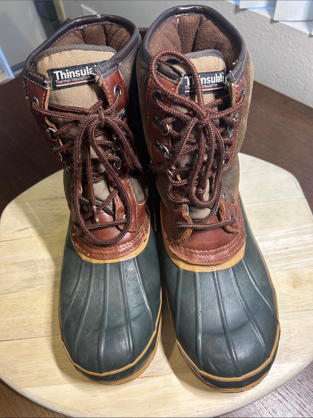 LAKE N TRAIL 3M Thinsulate Brown and Green Men's Waterproof Duck Boots